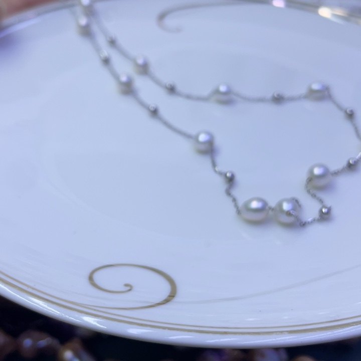 淡水珍珠项链银S925镶嵌