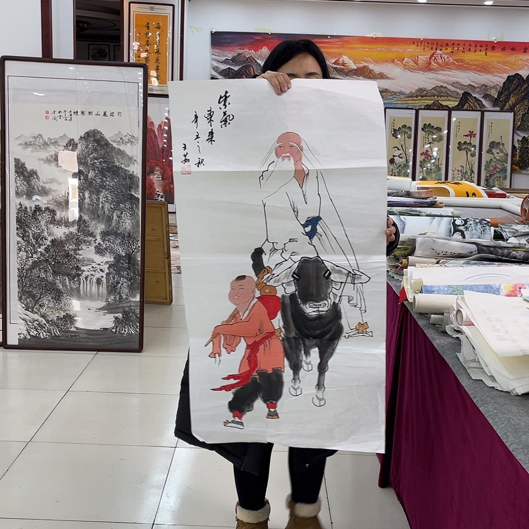 国画纯手绘的山水花鸟