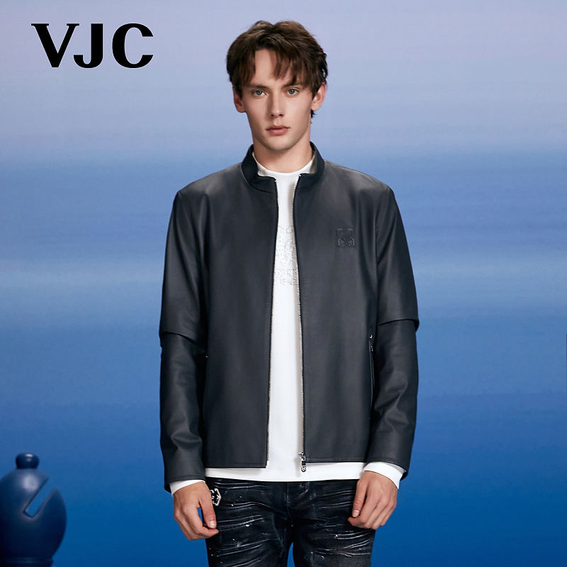 VJC/威杰思2025秋冬新款男装时尚绅士皮衣外套B24DK1607