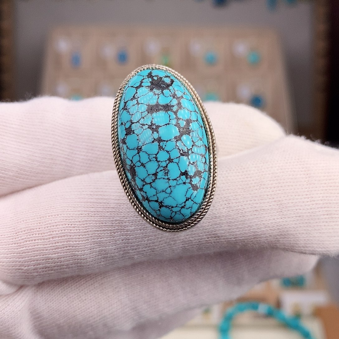 绿松石颈饰银S925镶嵌