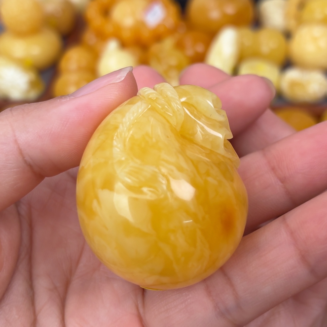 蜜蜡未镶嵌吊坠(不含链)钱袋