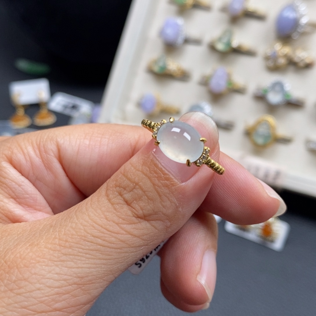 翡翠银S925镶嵌戒指