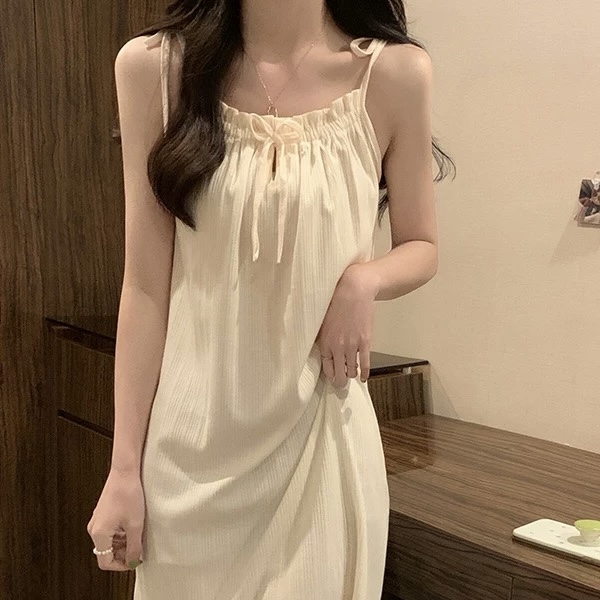 【幸福小铺】吊带睡裙女夏季款薄款法式宫廷风家居服睡衣裙Q7