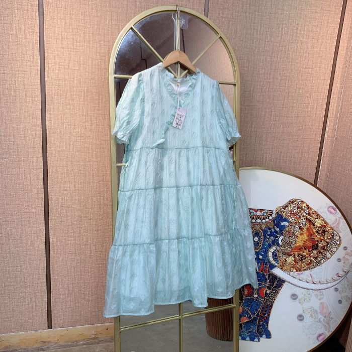 CT103孕妇蓝色连衣裙L90-130  XL120-140