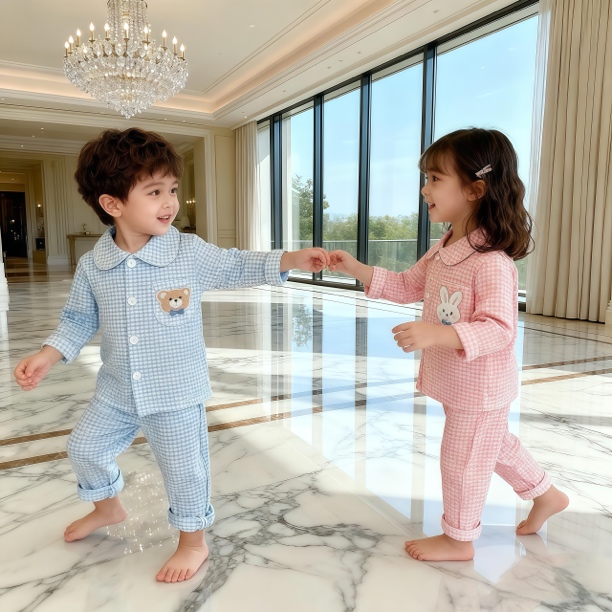 2025新款儿童睡衣套装男童女童磨毛德绒休闲两件套吸汗家居服套装