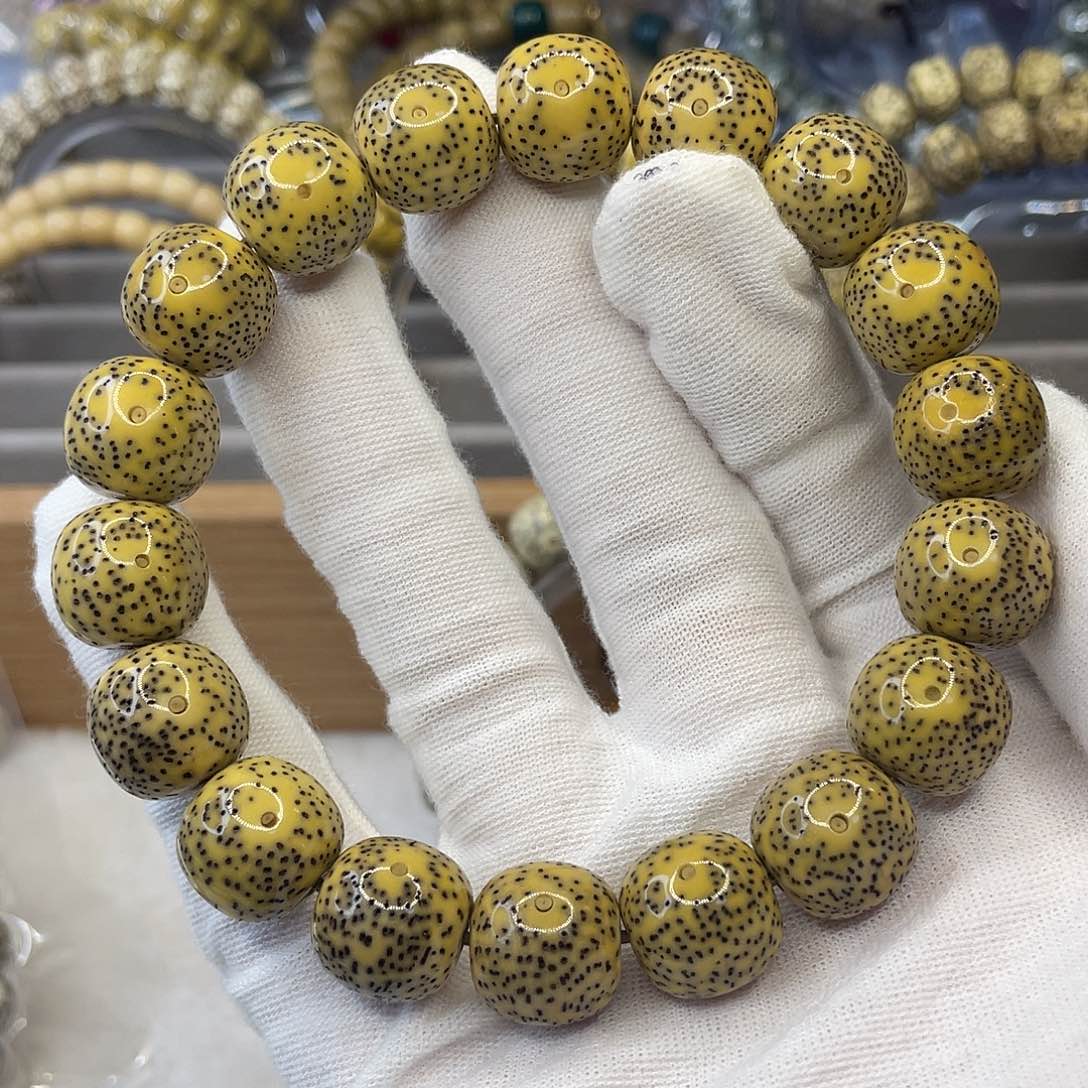 星月菩提手串爱*茶14×13石玉