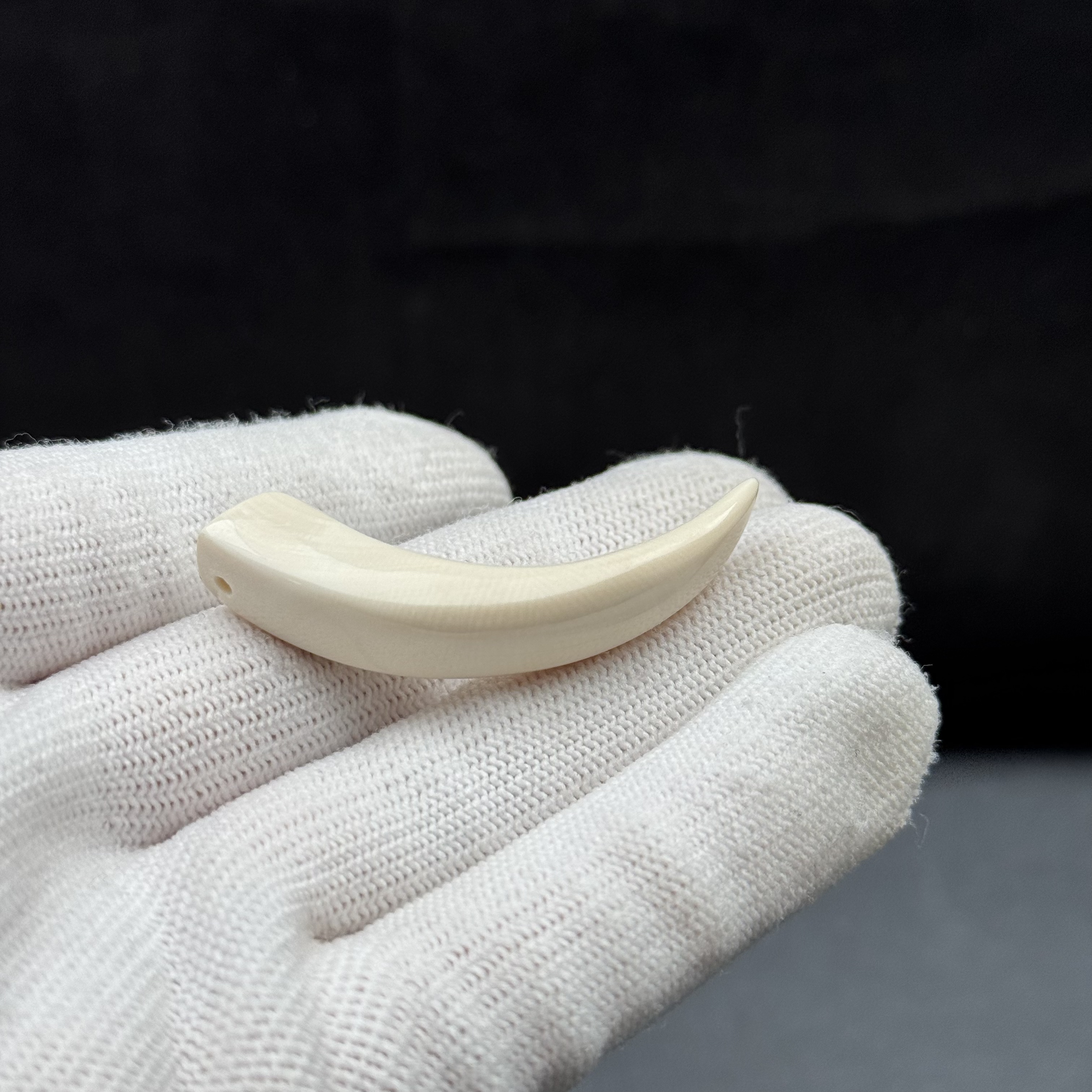 D3955天然猛犸牙 牙尖 45mm支持鉴定 假一罚四