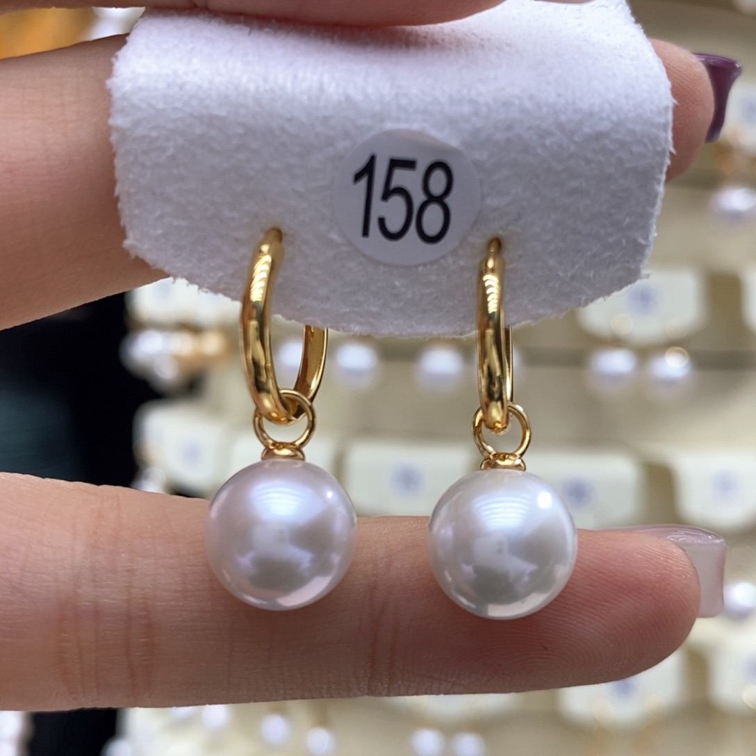 淡水珍珠耳饰银S925镶嵌