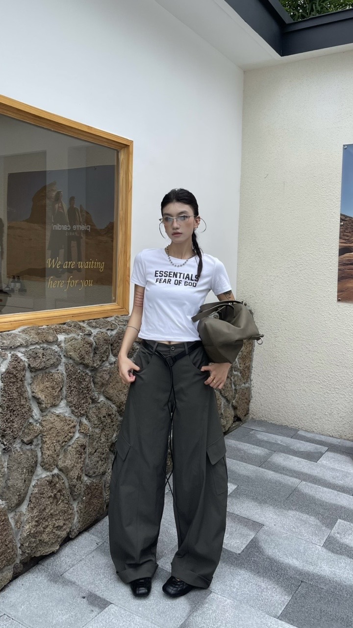 早秋新款高级时尚宽松显瘦百搭高腰直筒阔腿裤女休闲长裤女K68015