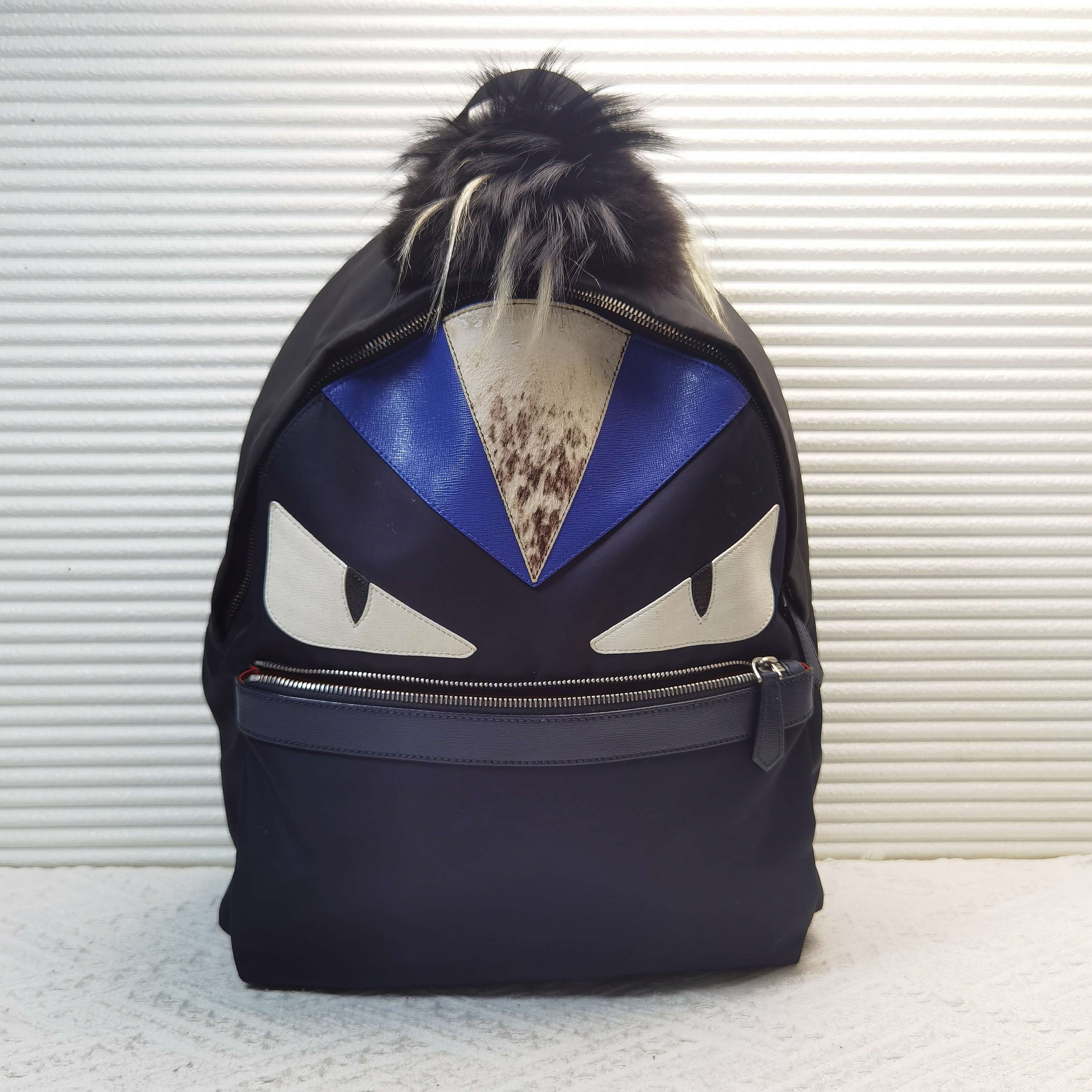 95新 FENDI/芬迪 Fendi芬迪 Monster 尼龙小怪兽双肩包书包