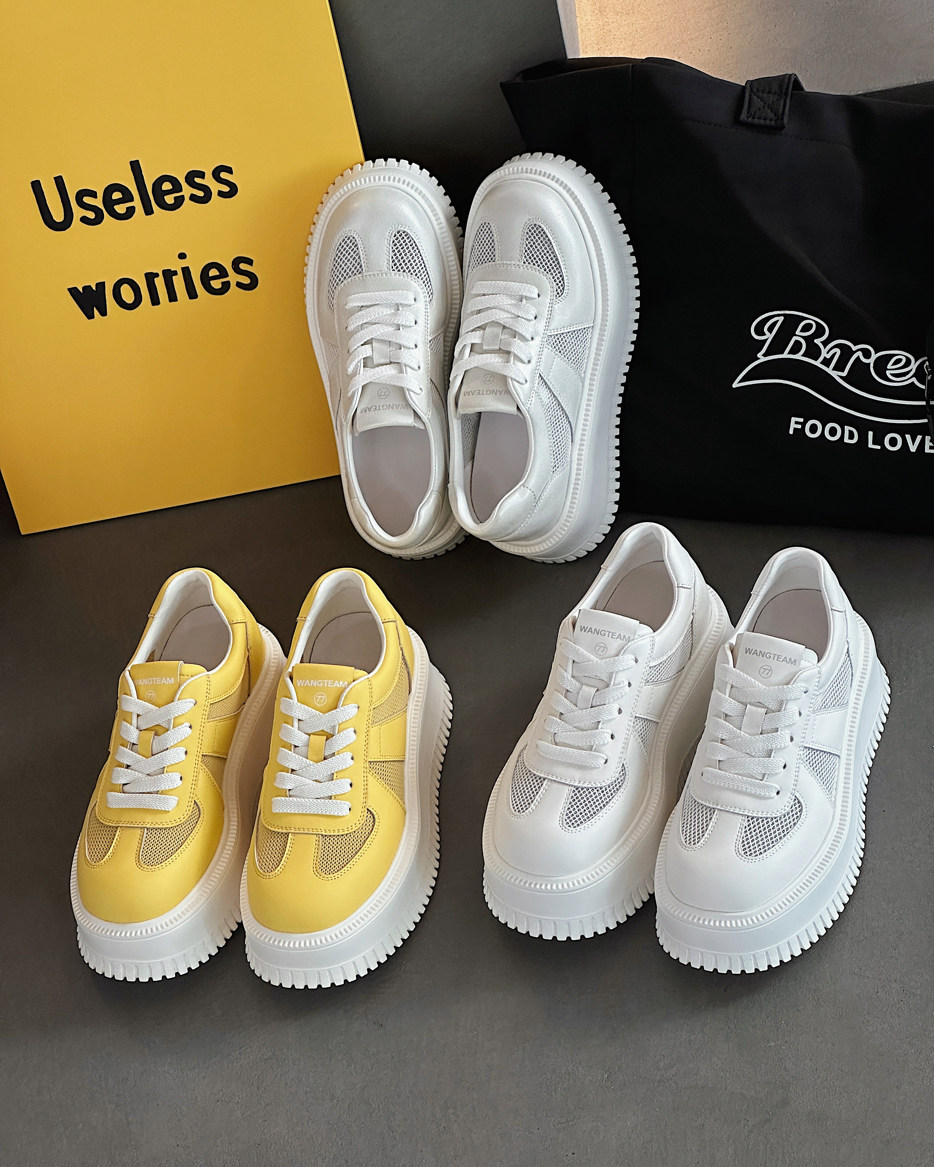 【格西新品】2025夏季新款网鞋白色休闲韩版运动厚底板鞋透气小白鞋