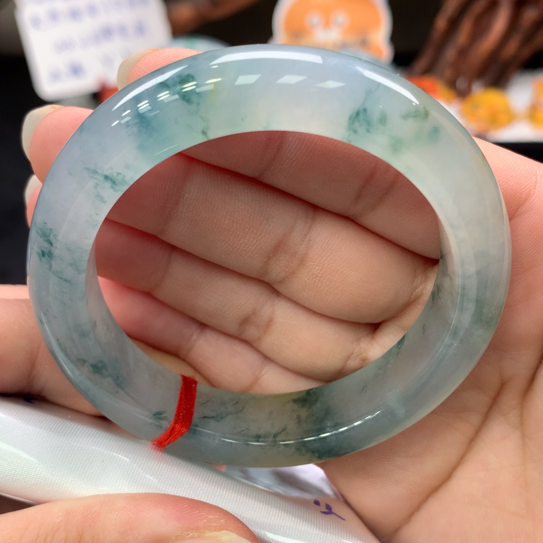 未镶嵌手镯翡翠6号，54.4正圈