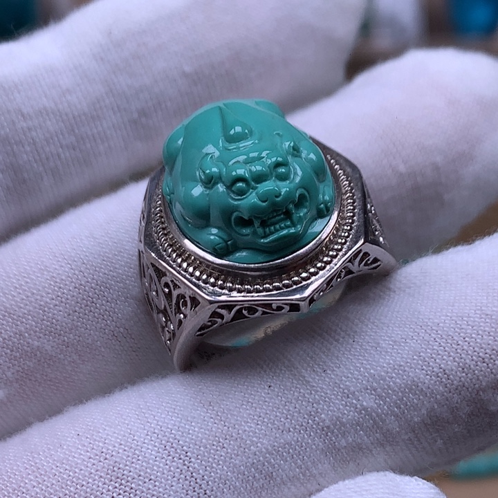 银S925镶嵌绿松石珠宝奇石