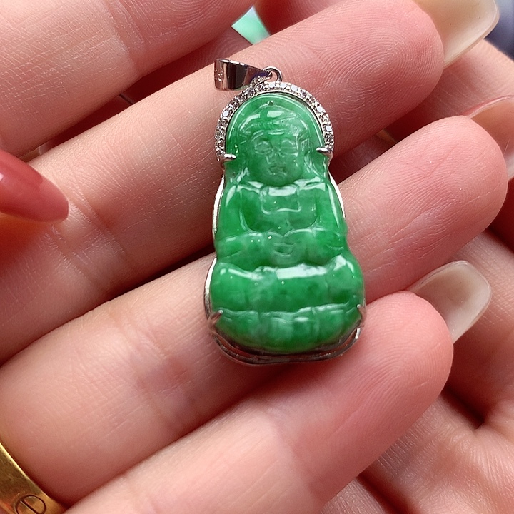 颈饰银S925镶嵌翡翠翡翠