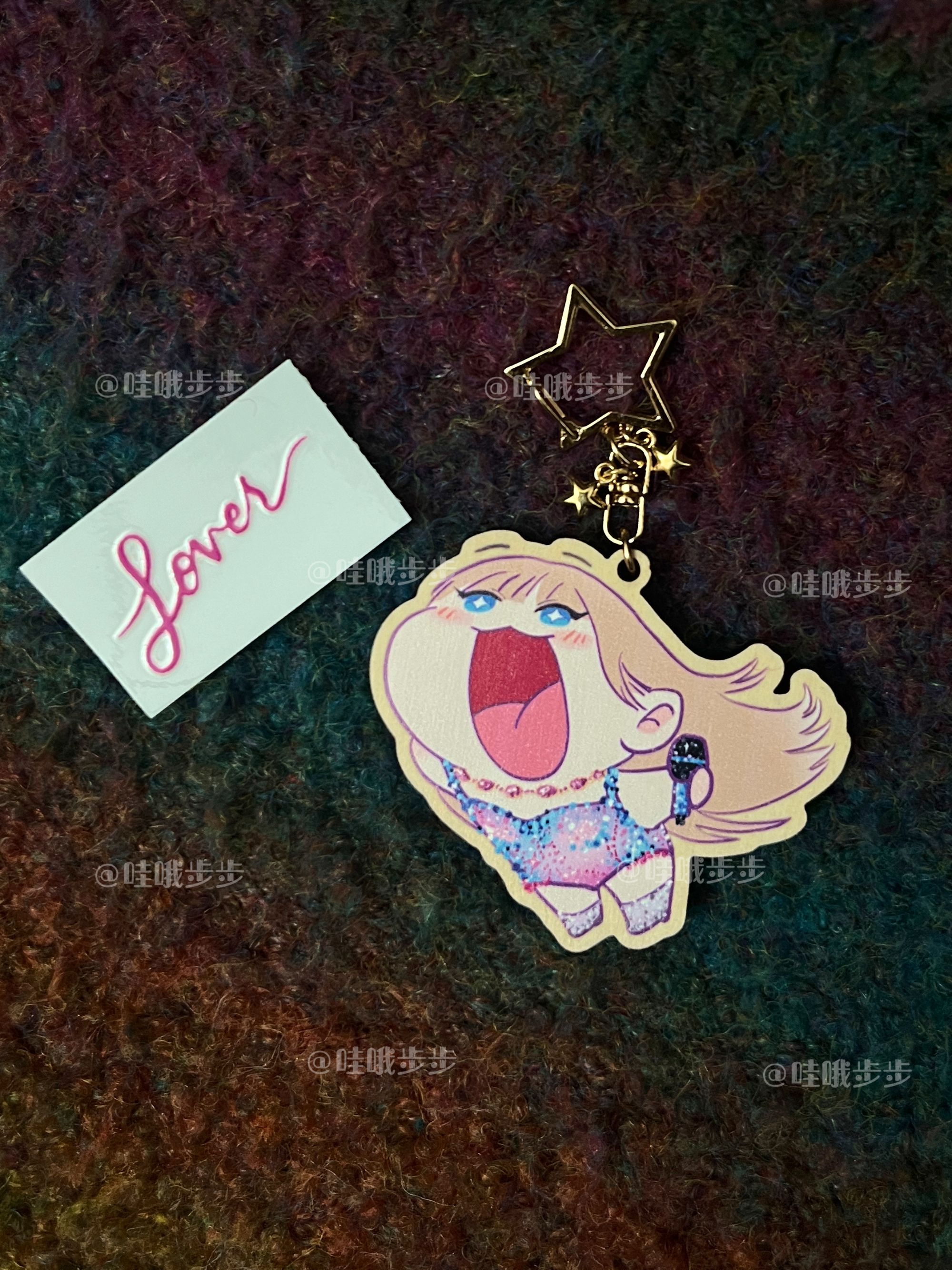 Lover粉蓝【泰勒丝~到！！】霉霉木质钥匙扣可爱礼物