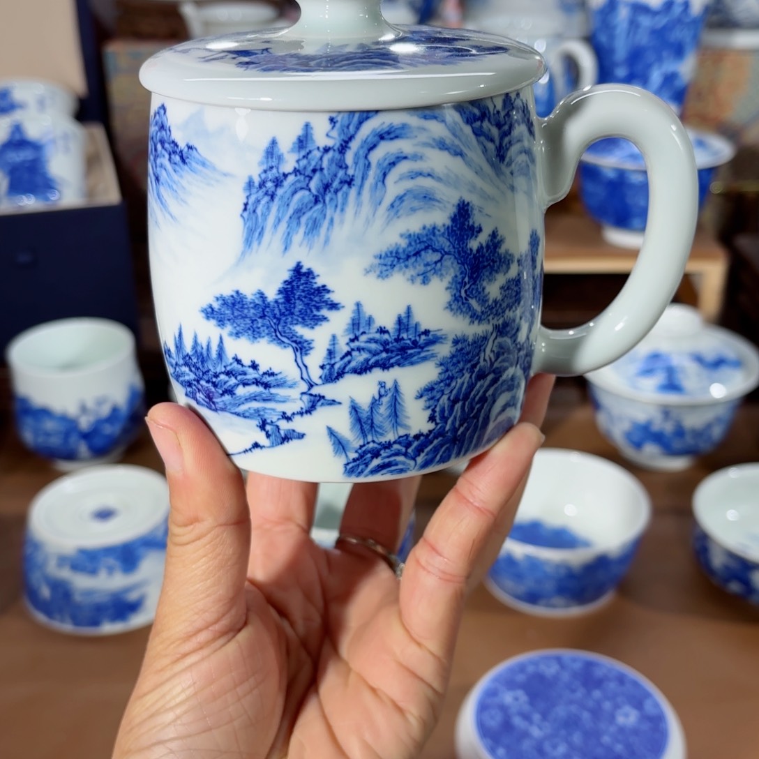 杯全手工全手绘陶瓷