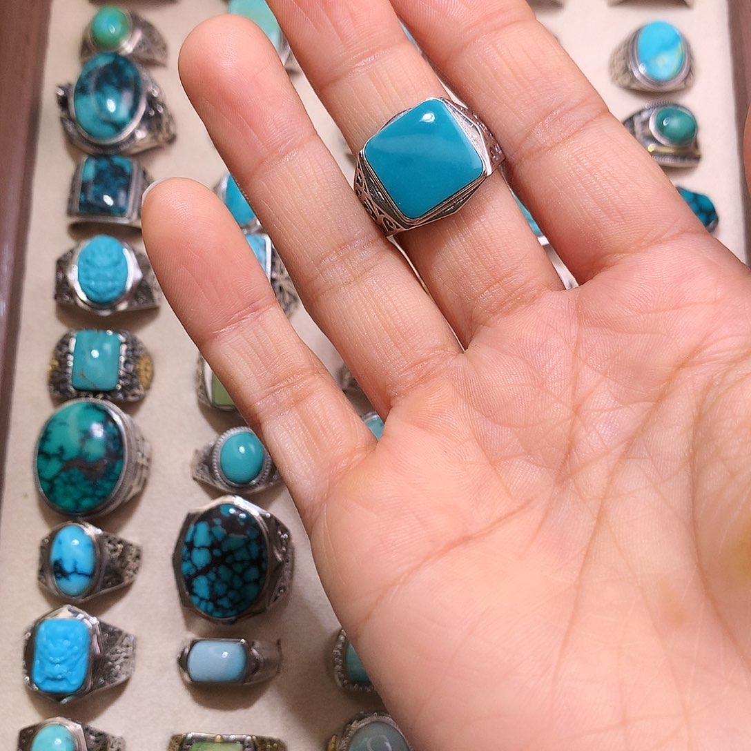 绿松石挂件银S925镶嵌小*蜂