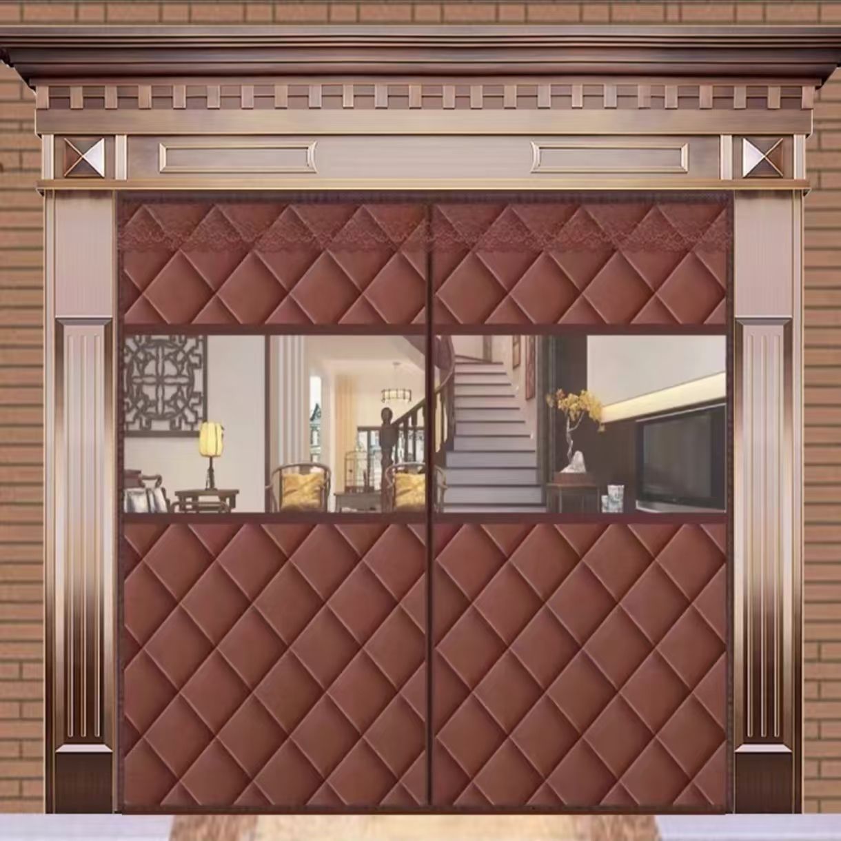 冬季加厚棉门帘家用空调保暖保温隔音防风隔断磁性自吸帘子