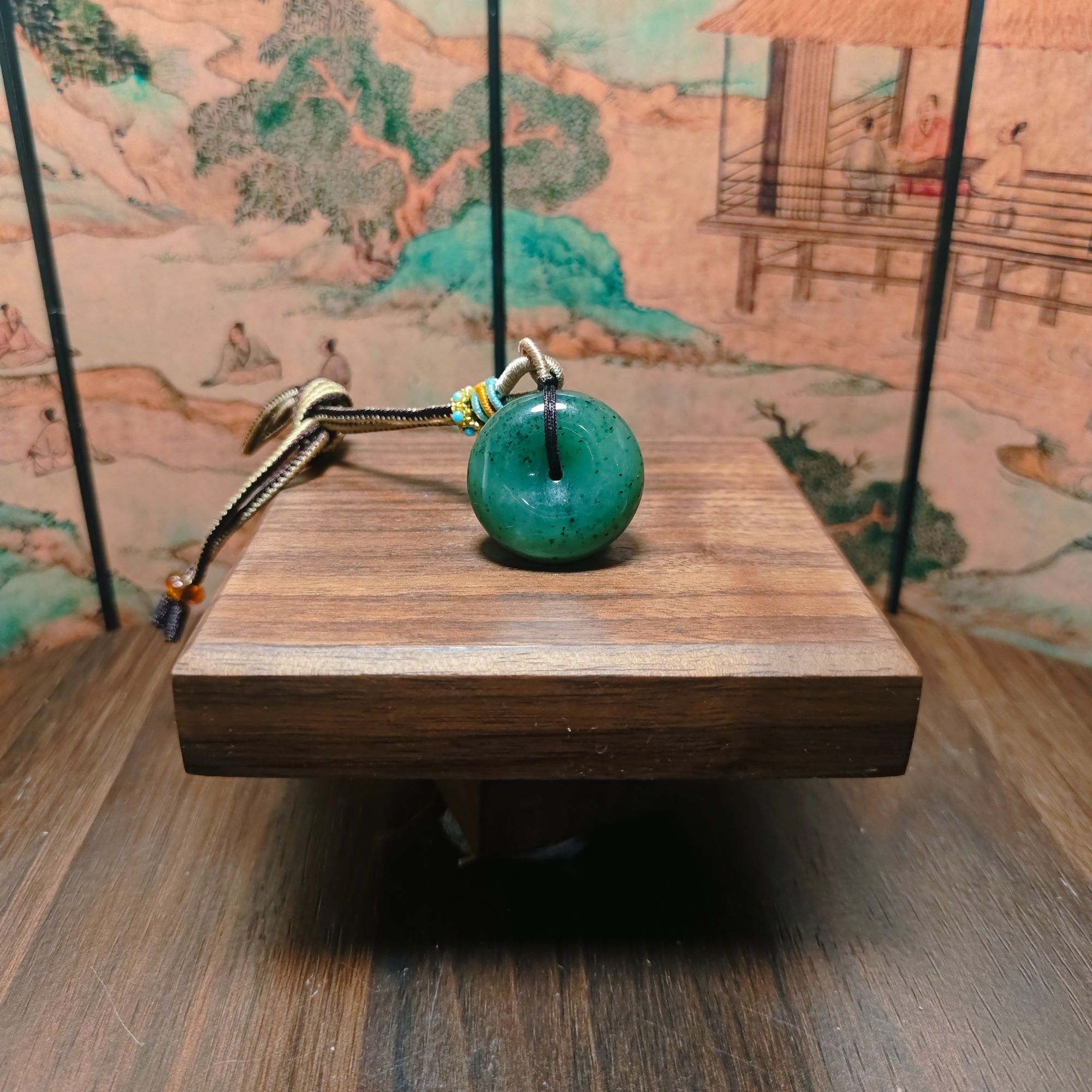 M和田玉碧玉平安扣吊坠0798