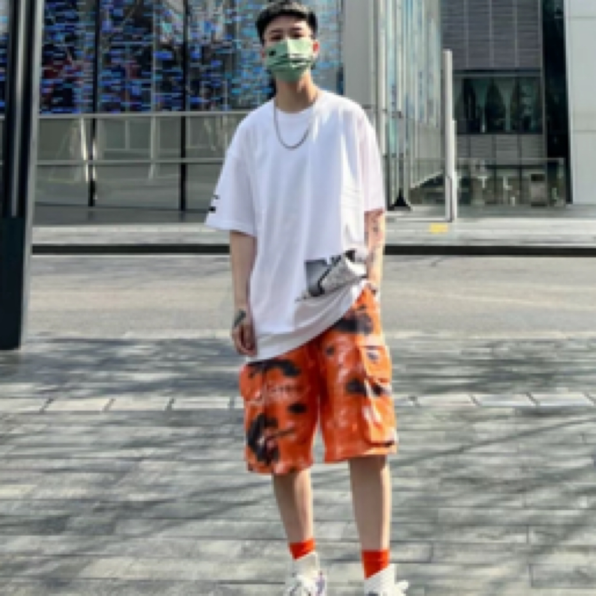 (直播）李宁LNG高端系列男女同款立体感白墨印花短袖T恤LHSS021