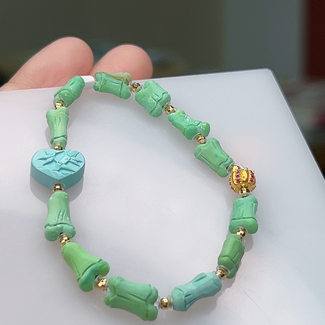 绿松石珠宝奇石18K金镶嵌