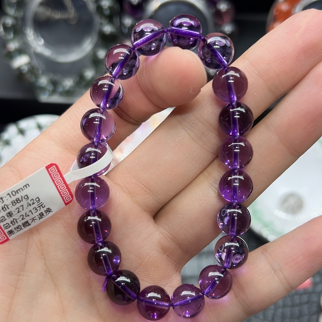 水晶手链未镶嵌好看