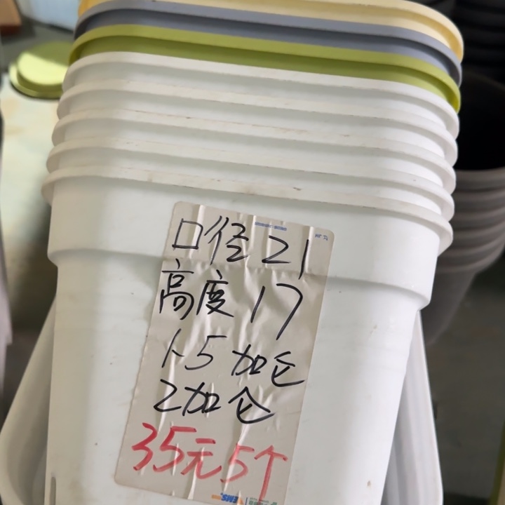 新款方盆口21带托纯白5套