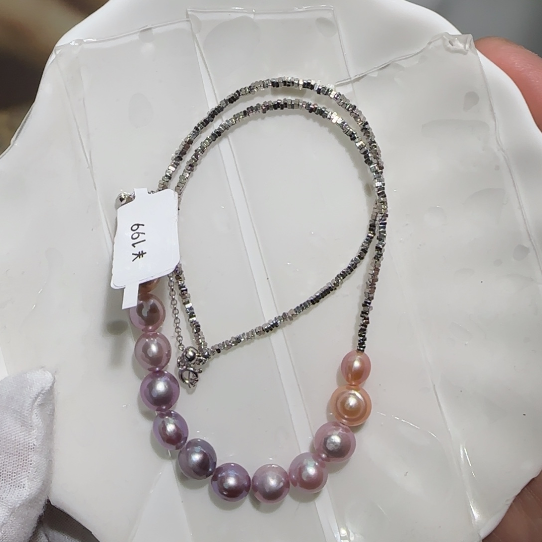 淡水珍珠颈饰银S925镶嵌