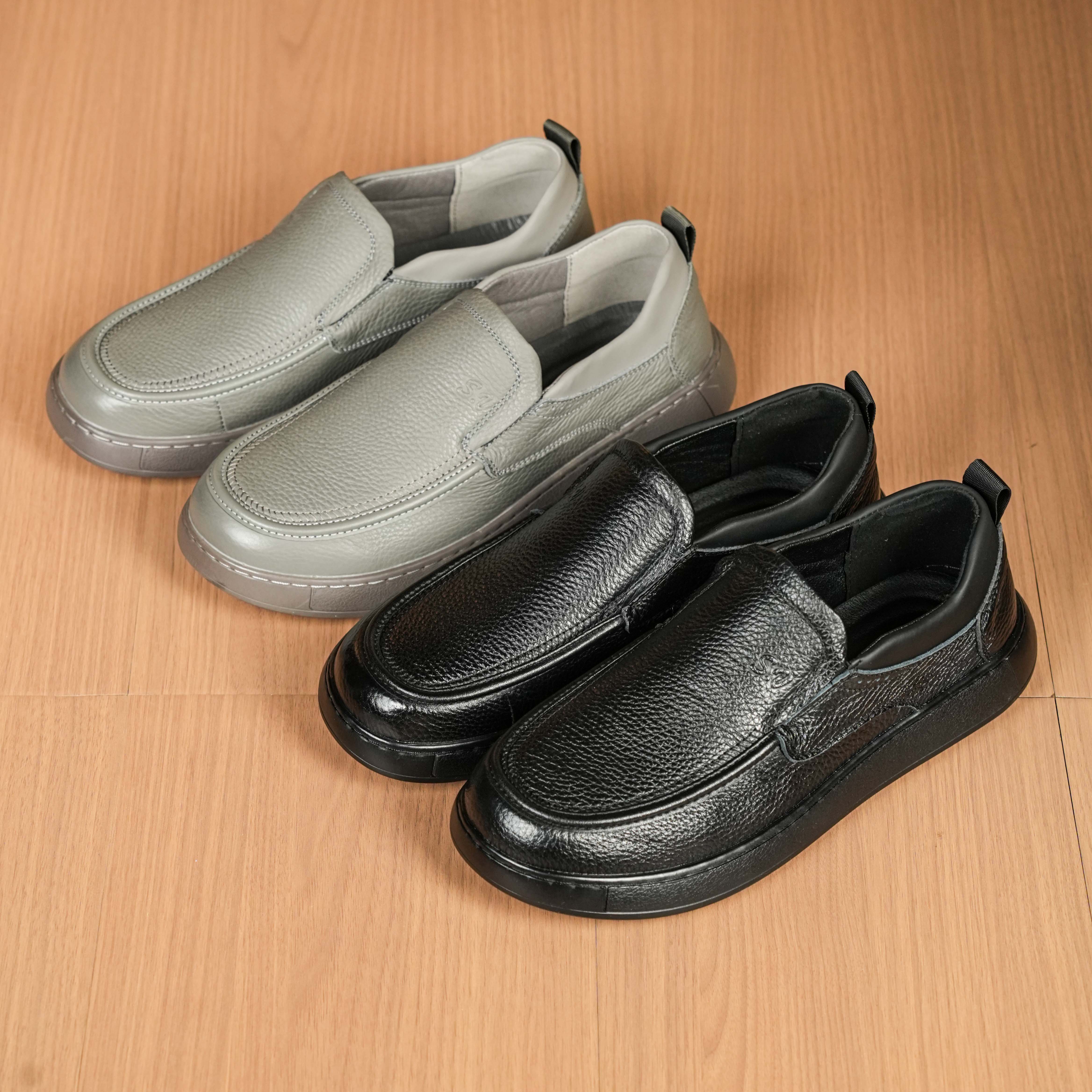 一脚蹬真皮防滑减震商务休闲皮鞋低帮舒适百搭秋冬季休闲鞋透气