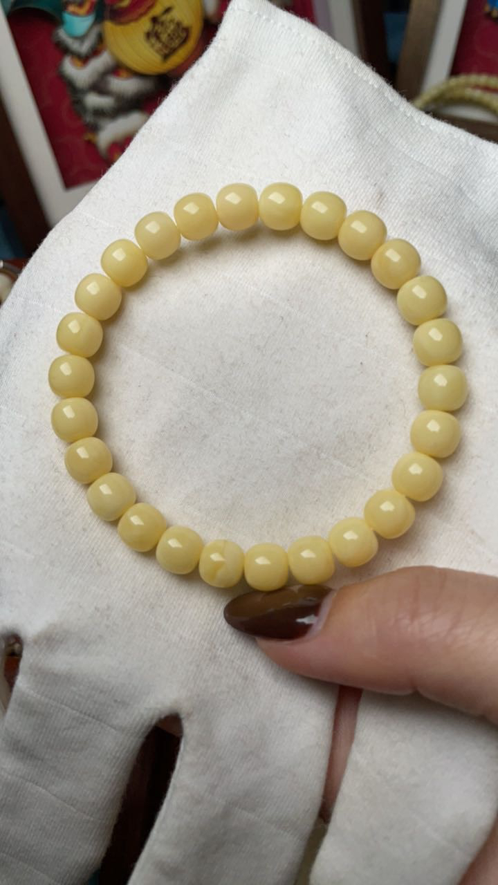 蜜蜡老型高桩手串8*7.5mm女款