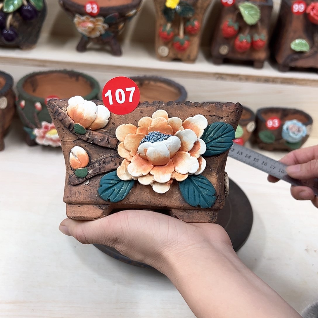 粗砂花盆107号，长方口，，，，，，，微小瑕