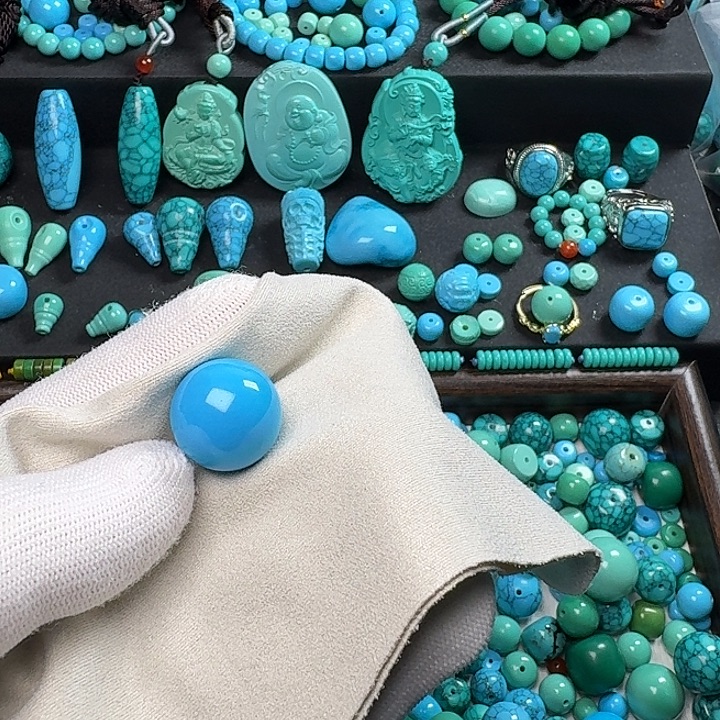 恒***蓝色圆珠卡18.3尺寸单颗