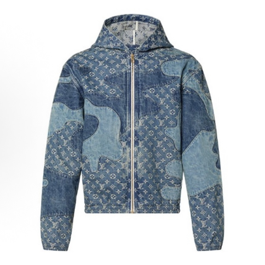 未使用 LouisVuitton/路易威登 nigo牛仔连帽外套48码 md1277