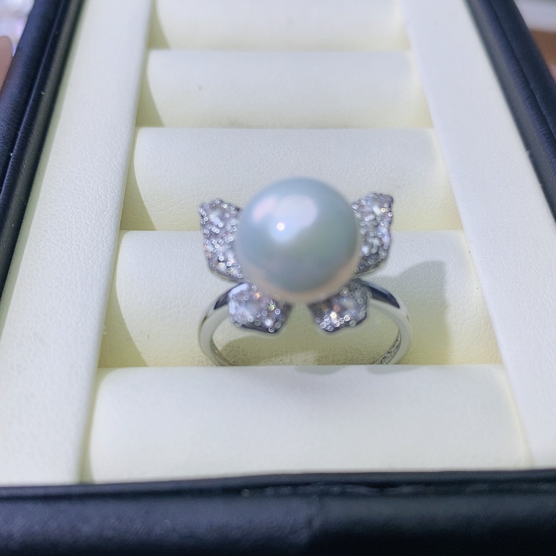 淡水珍珠戒指合金