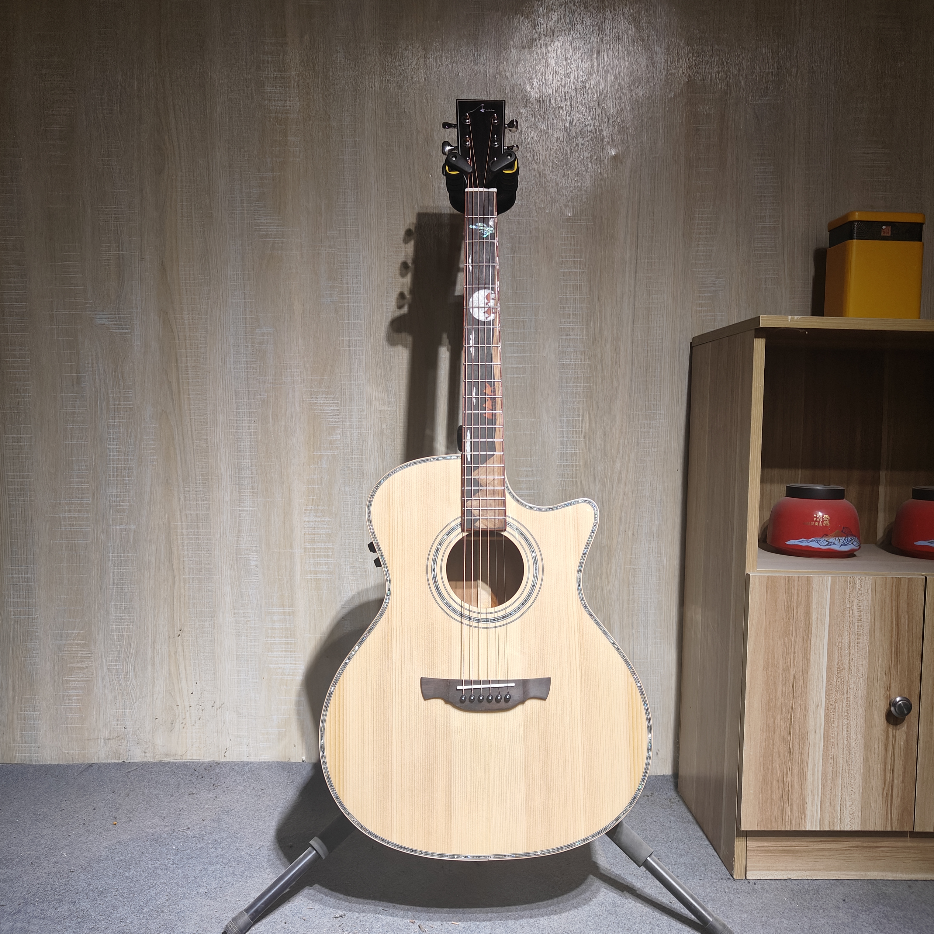 全单民谣吉他 41寸全实木吉它纪念款蓝牙加振拾音器电箱款