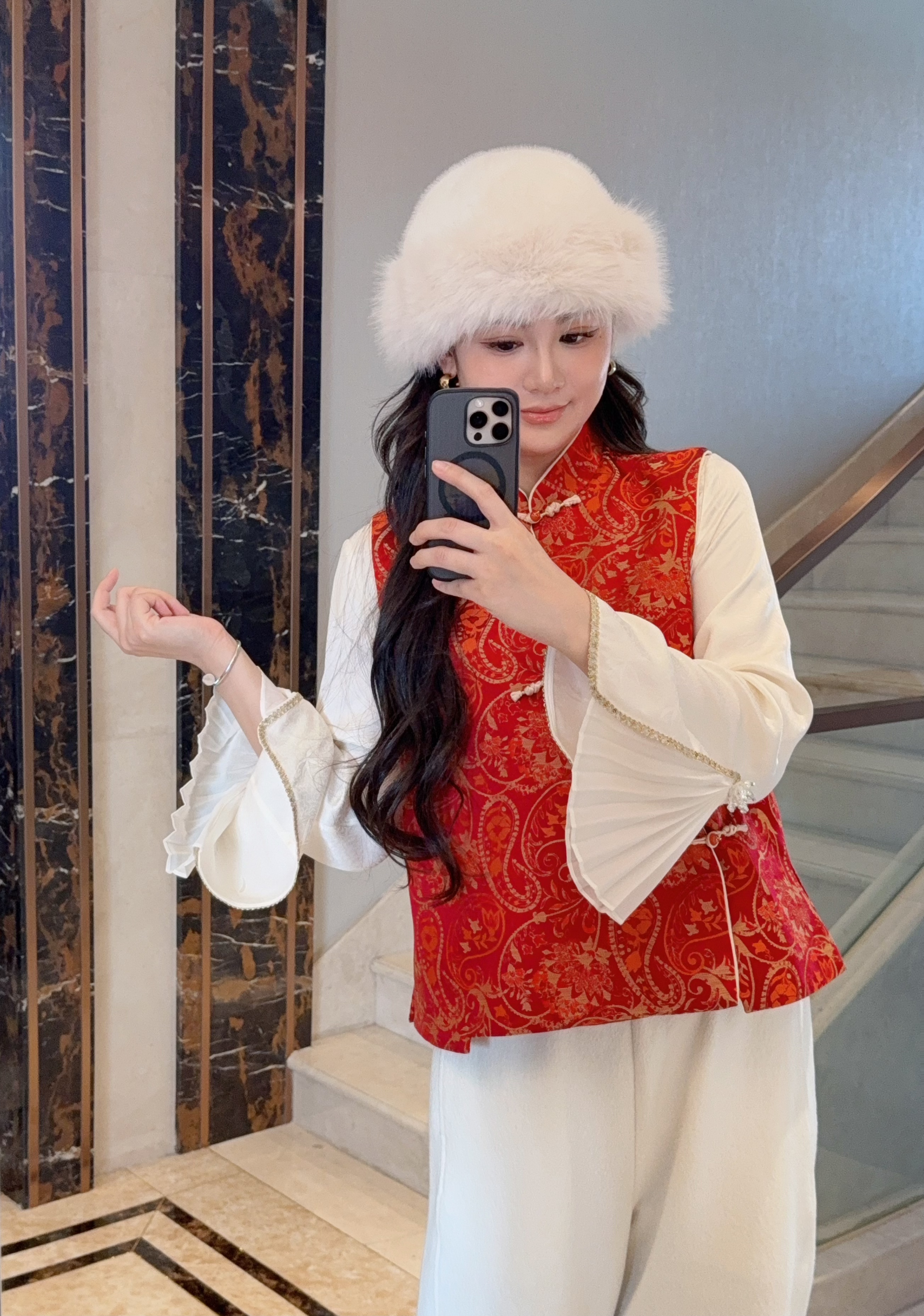 【杜若-依斐私服】新中式中国风-轻奢百搭真丝色织羊毛女士马甲