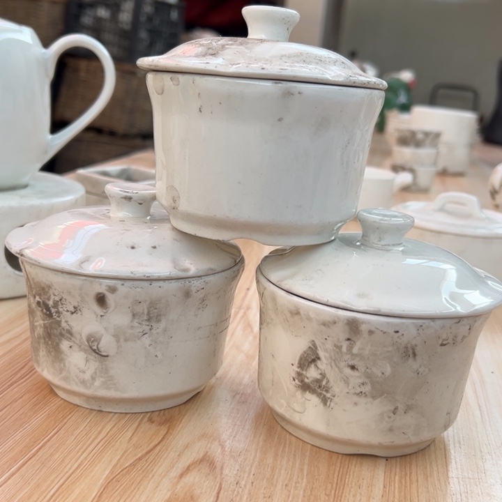 国营尾货四厂三角碗三个煤烧国营尾货四厂富贵顿碗三套