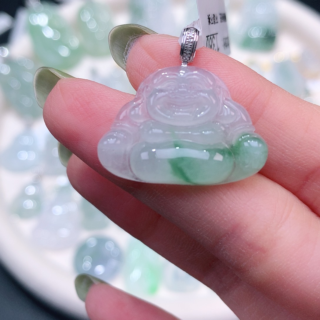 颈饰18K金镶嵌翡翠18.4-25.8-5.2