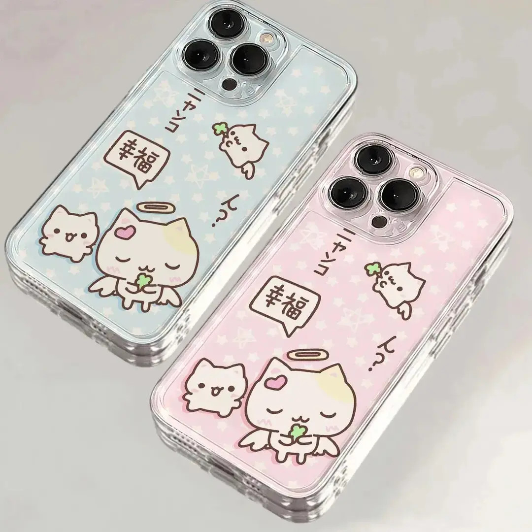 幸福小猫情侣适用iphone17苹果16手机壳小米OPPO华为VIVO荣耀一加
