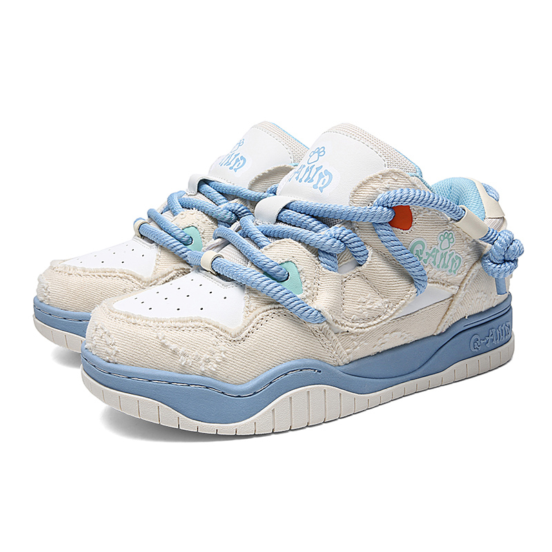 奇安达秋冬季滑板鞋增高加厚透气舒适学生党多巴胺潮流拼接014A