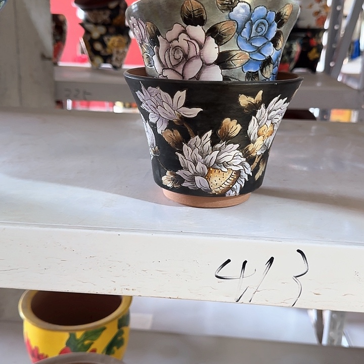 紫砂花盆景德镇陶瓷