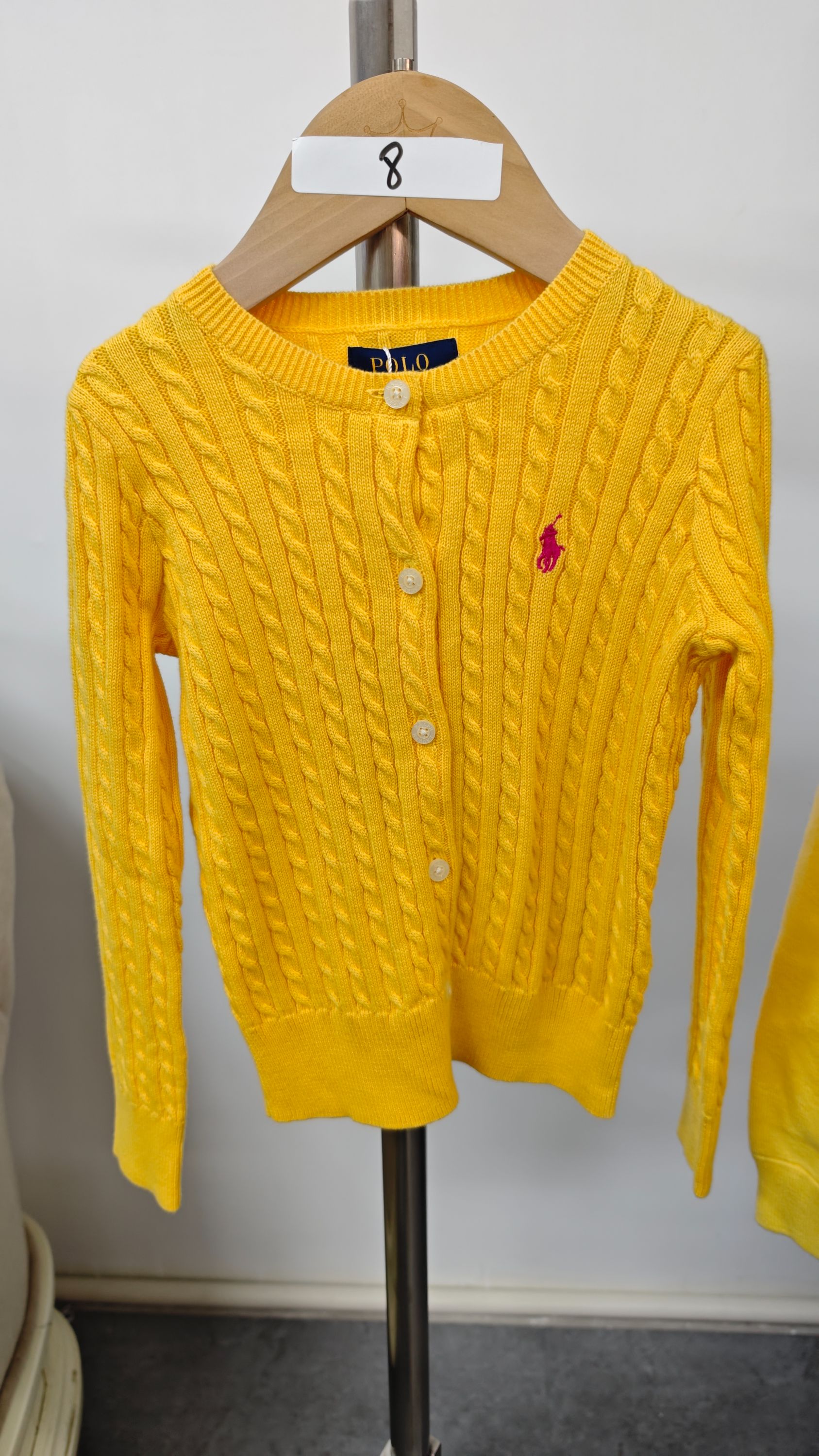 黄色麻花开衫8号