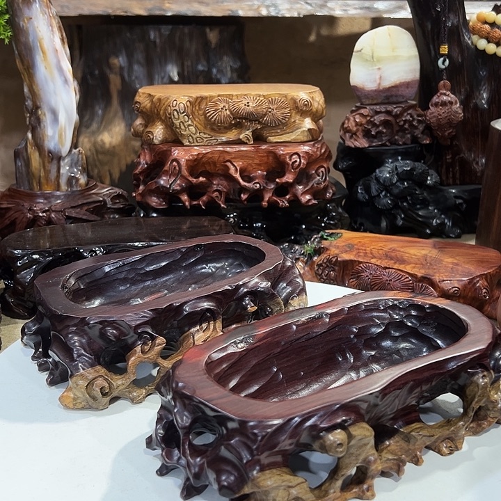 佛***缘木酸枝木挖槽底座两个