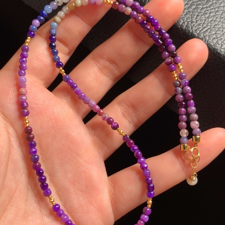 苏纪石（舒俱来）锁骨链18K金镶嵌