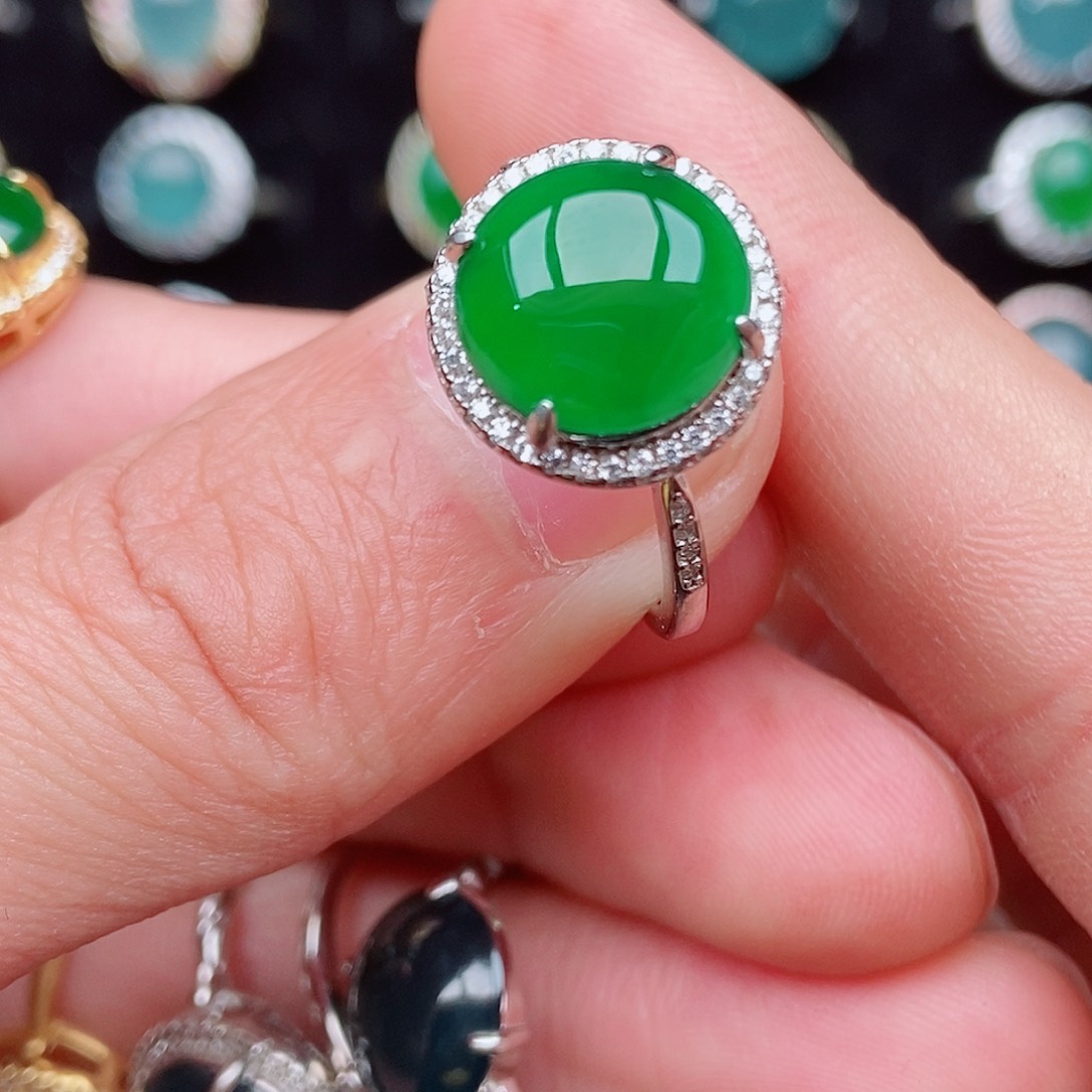 翡翠戒指银S925镶嵌89248744