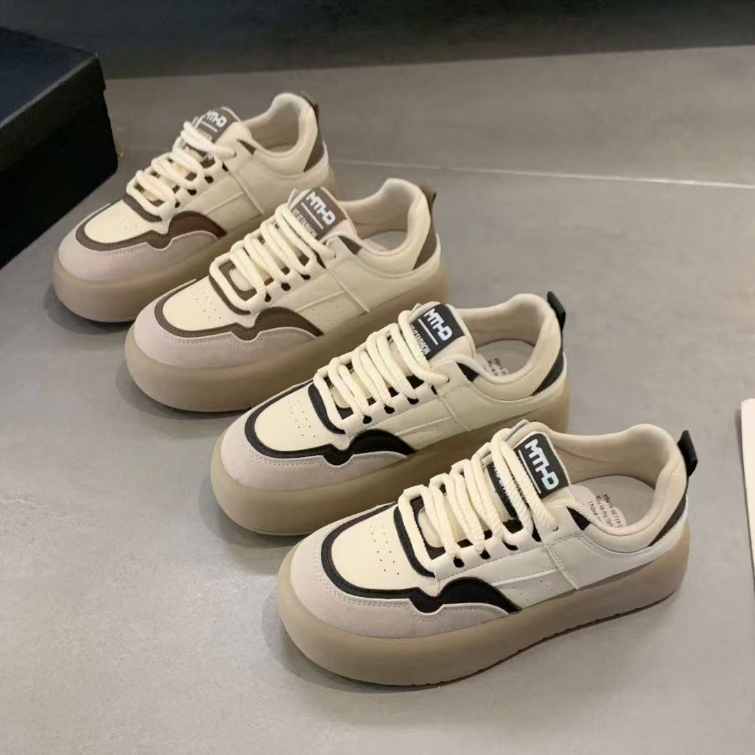 【俏皮】皮面秋季休闲板鞋韩版低帮女鞋板鞋潮鞋鞋子时尚G207