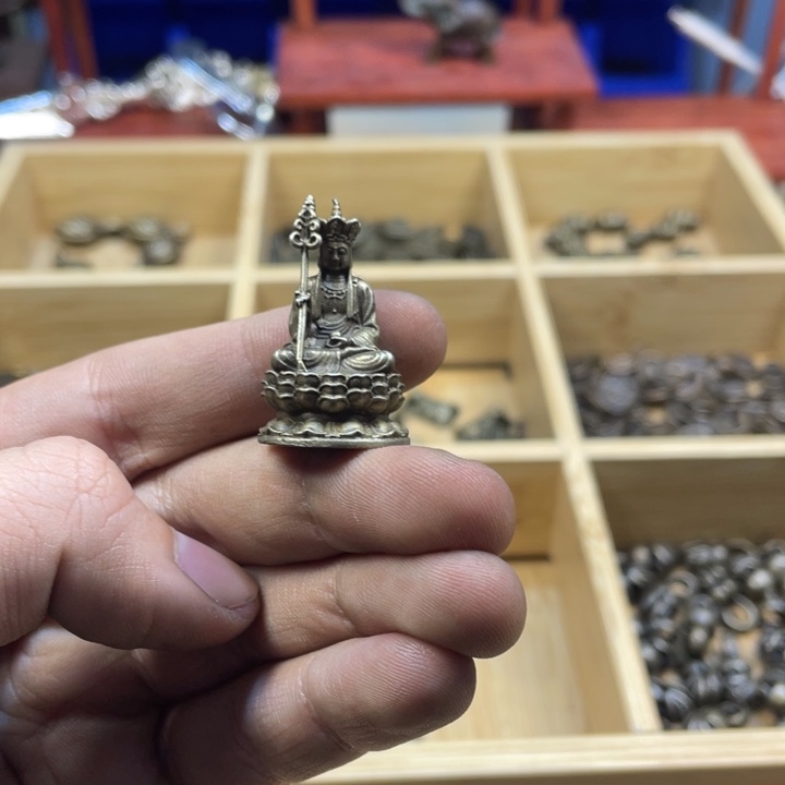 藏传地藏造像一个白利马手工翻砂