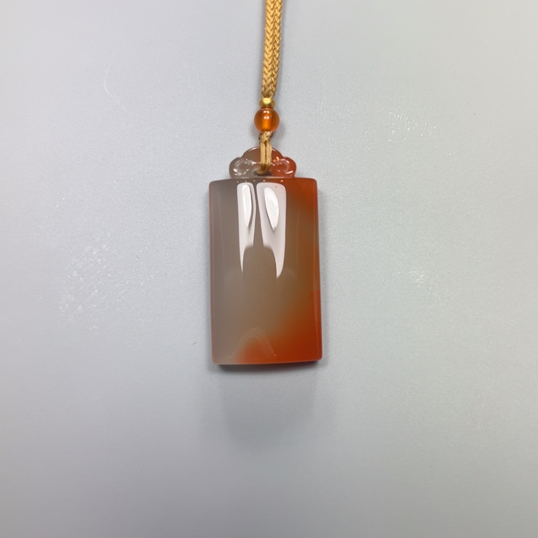 南红玛瑙无事牌中洞子未镶嵌