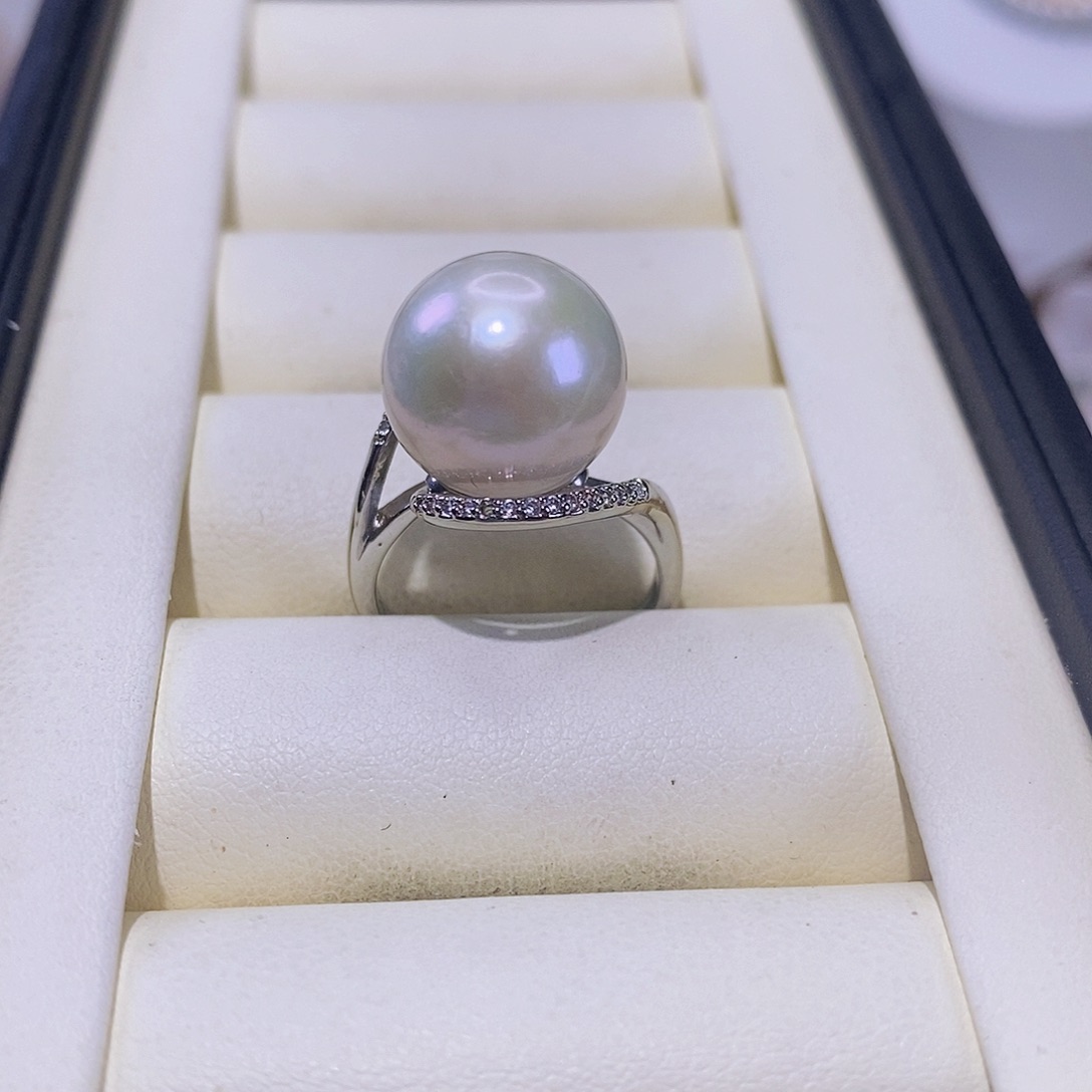 淡水珍珠戒指合金