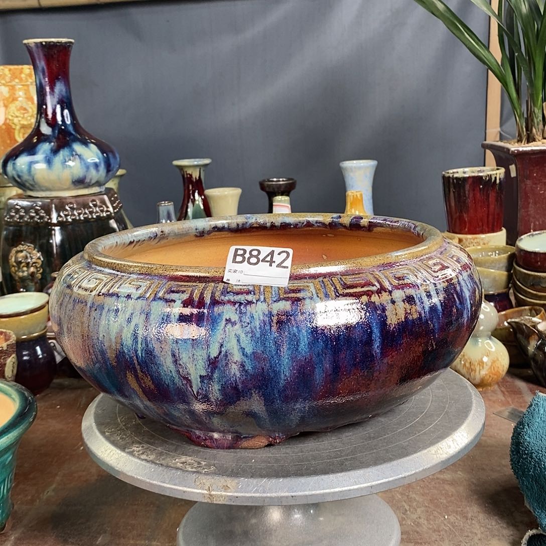 阿***师彩名窑龙窑柴烧盆紫砂842。    
